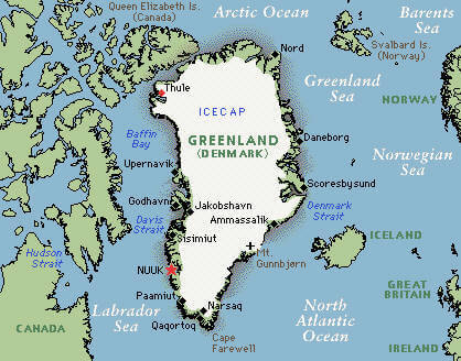 gronland politisch karte